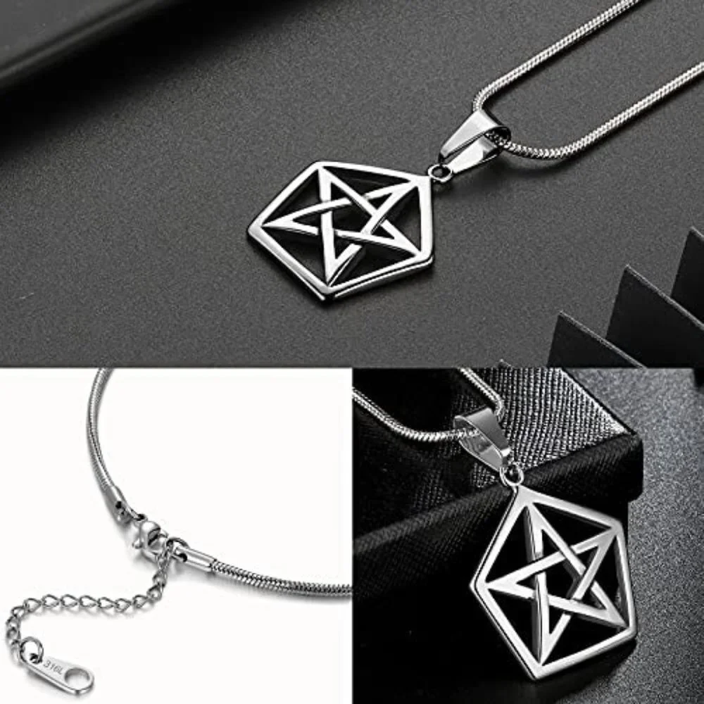 Leviathan Satanic Pentacle Necklace  Stainless Steel